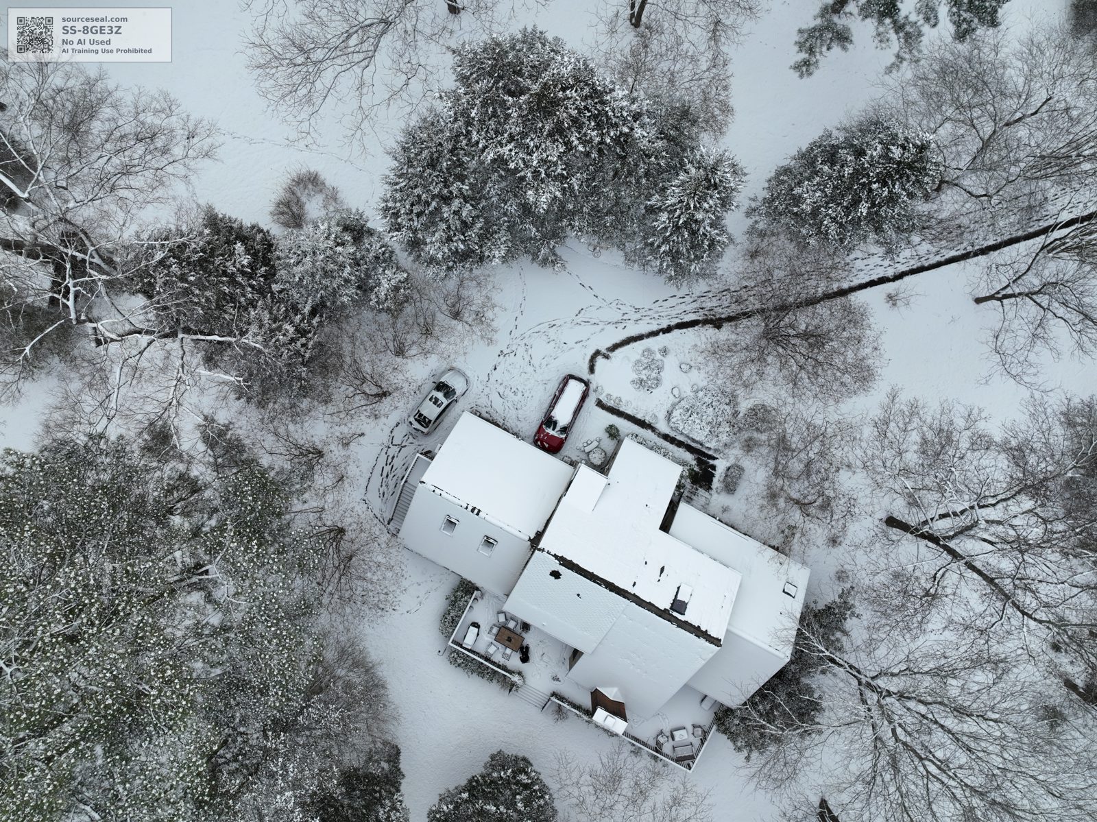 Snowy house