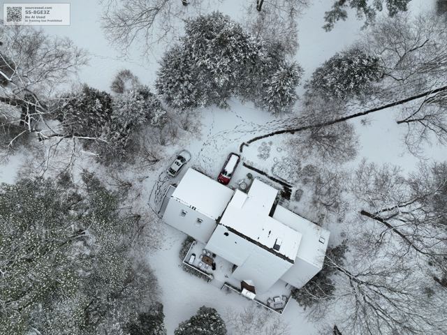 Snowy house